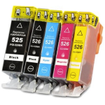 ICCLI526P511C Multipack 5 cartuchos de tinta  Alternativo Canon PH NEGRO (x1) / NEGRO (x1) / CIAN (x1) / MAGENTA (x1) / AMARILLO (x1), reemplaza a PACK: PGI-525BK - 4529B001 (x1) / CLI-526BK - 4540B001 (x1) / CLI-526C - 4541B001 (x1) / CLI-526M - 4542B001 (x1) / CLI-526Y - 4543B001 (x1)